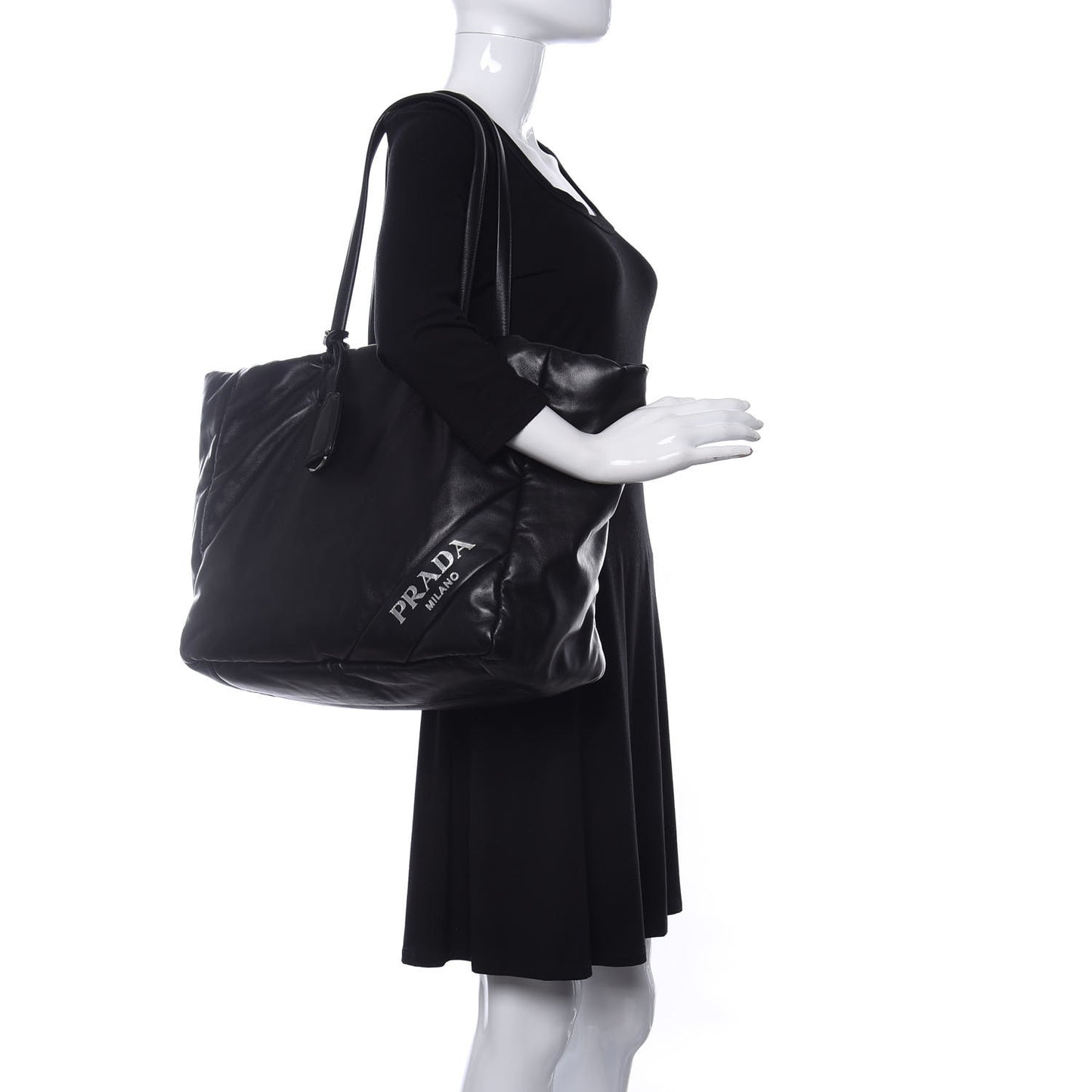 Nappa Soft Large Shopper Tote Black Cobalto