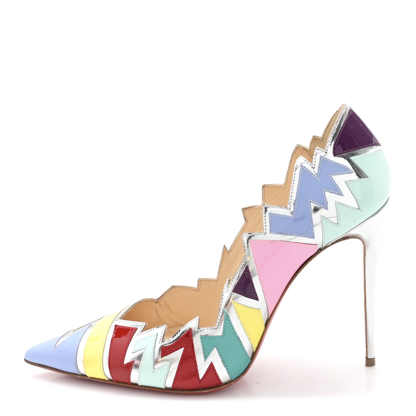 Metallic Shiny Nappa Patent Explorete 100 Pumps 39.5 Lavender Multicolor