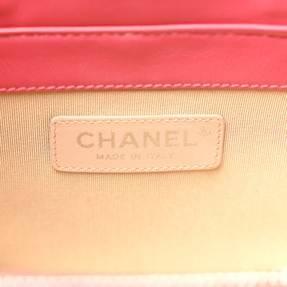 Chanel Calfskin Raffia Small Take Away Vanity Case Bag Pink Beige 6 of 10