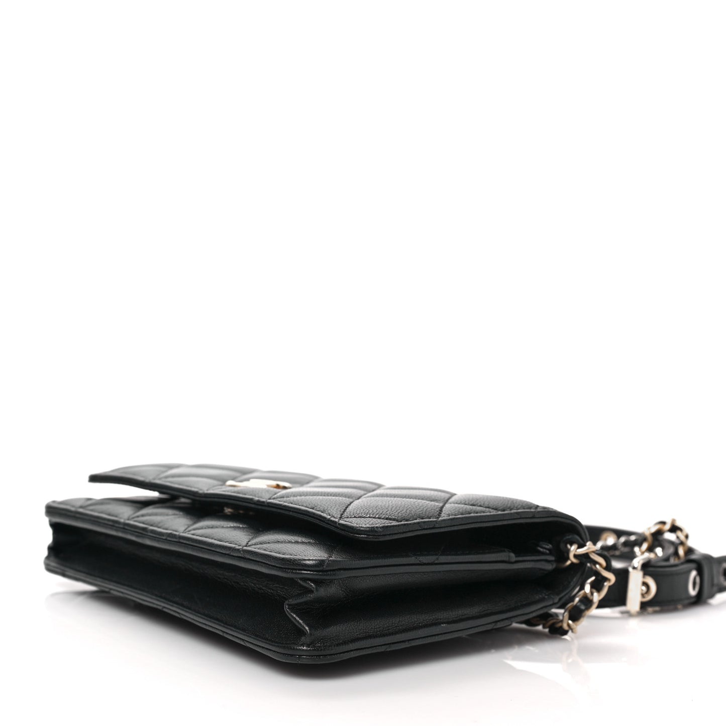 Goatskin Quilted Quilted Like A Wallet Wallet On Chain WOC Black