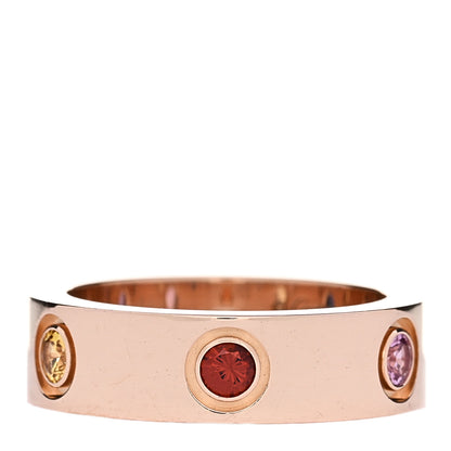 Cartier 18K Pink Gold Sapphire Garnet Amethyst 5.5mm LOVE Ring 50 5.25 1 of 5