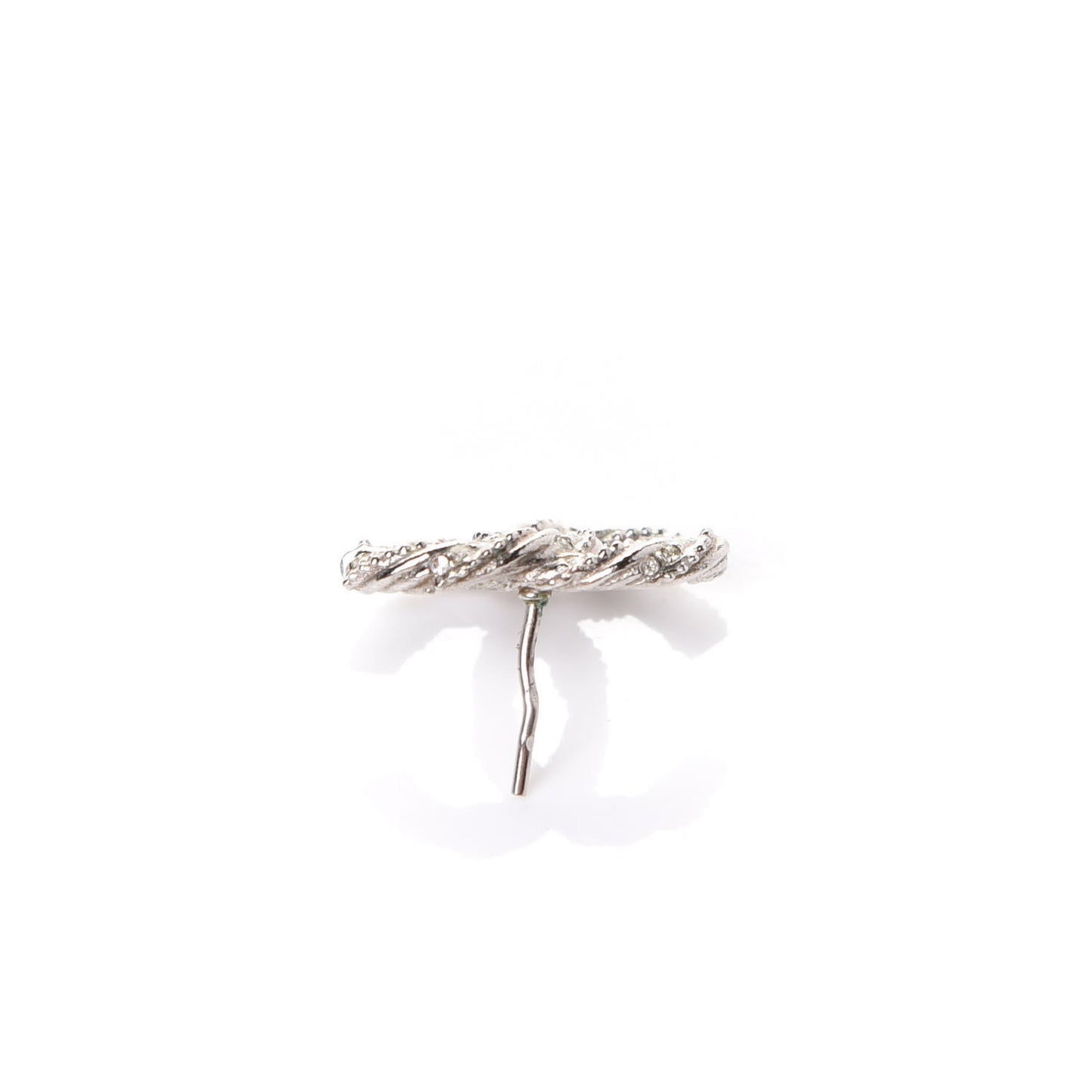 Crystal CC Twisted Earrings Silver