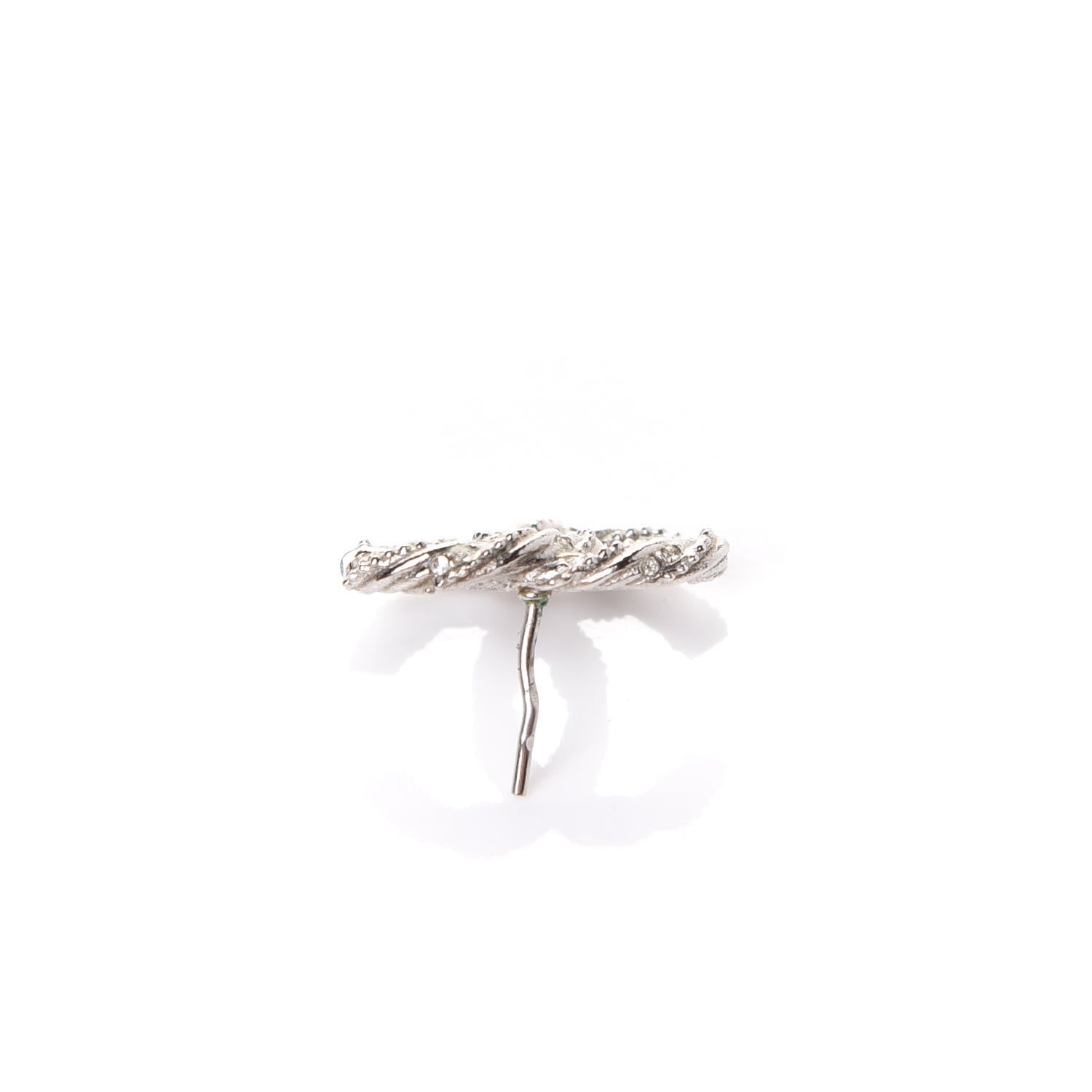 Chanel Crystal CC Twisted Earrings Silver 5 of 5
