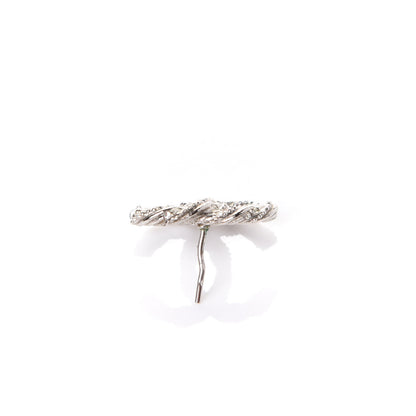 Chanel Crystal CC Twisted Earrings Silver 5 of 5