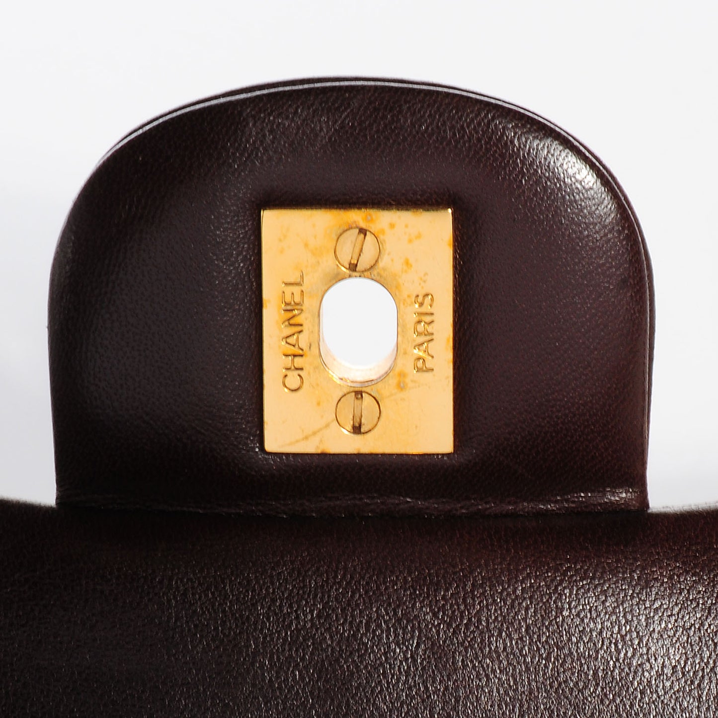 Lambskin Quilted Small Double Flap Bag Brown