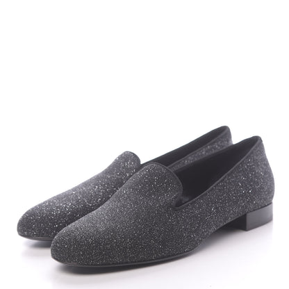 Saint Laurent Metallic Calfskin Smoking Slipper Flat Loafers 38.5 Black Glitter 3 of 8