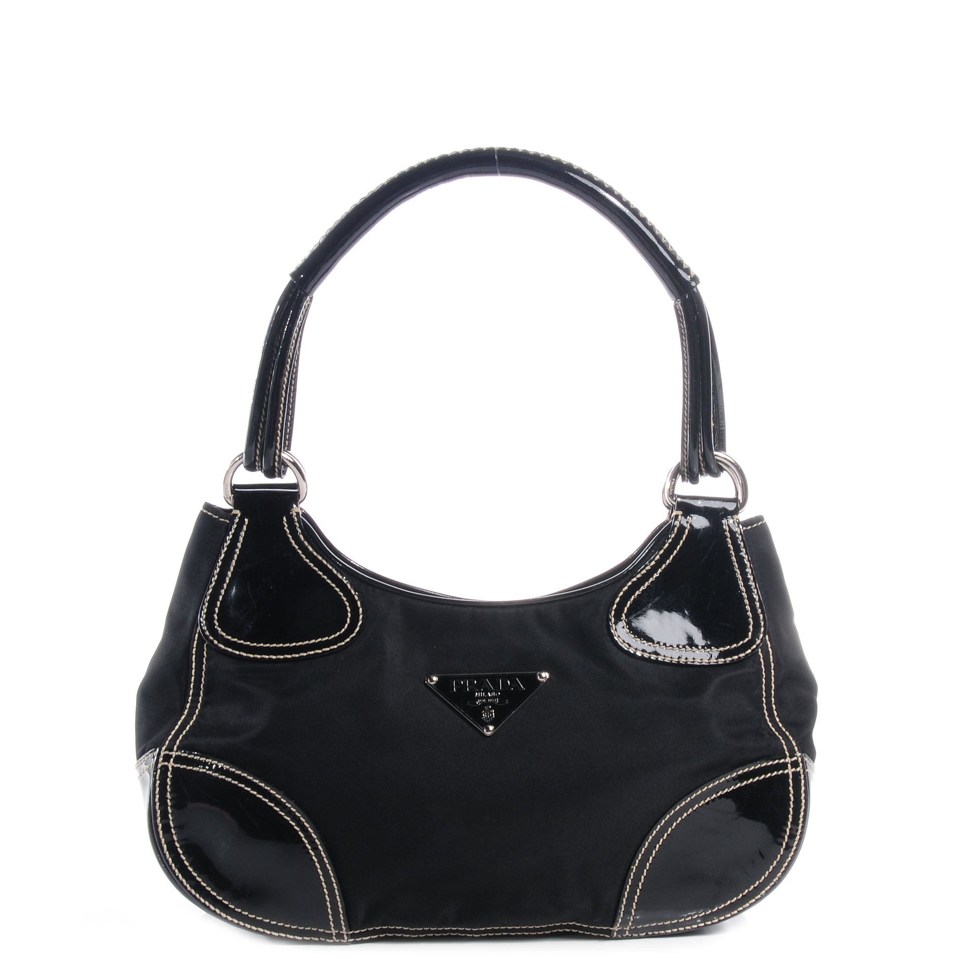 Prada Tessuto Vernice Hobo Black 1 of 8