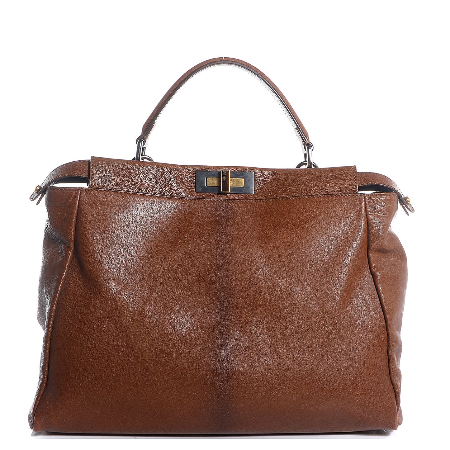 Goatskin Zucca Large Peekaboo Iconic Satchel Cuoio Tobacco Moro