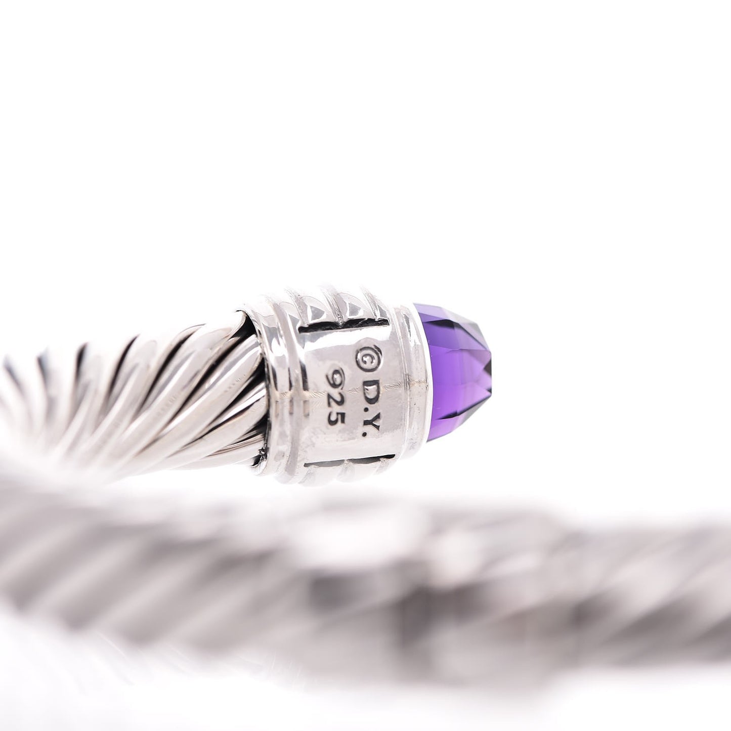 Sterling Silver Amethyst 10mm Cable Classics Bracelet