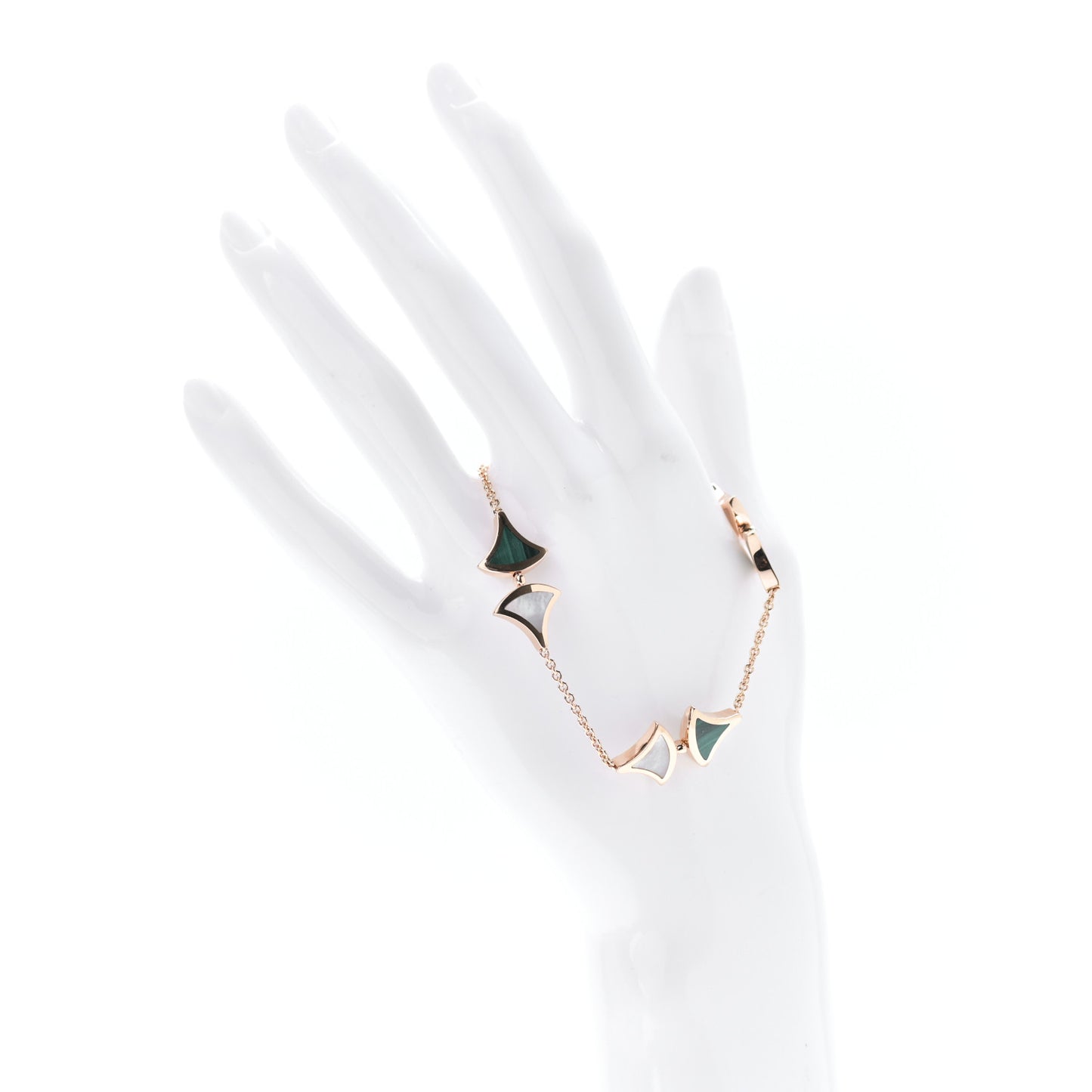 18K Rose Gold Mother of Pearl Malachite Divas' Dream Bracelet