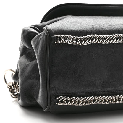 Chanel Washed Lambskin Quilted Bijoux Chain Accordion Flap Black 12 of 13