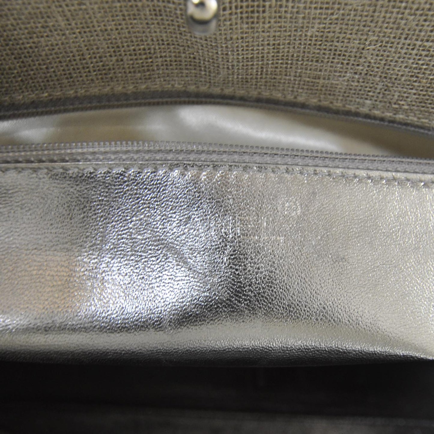 Metallic Linen Shoulder Bag Silver