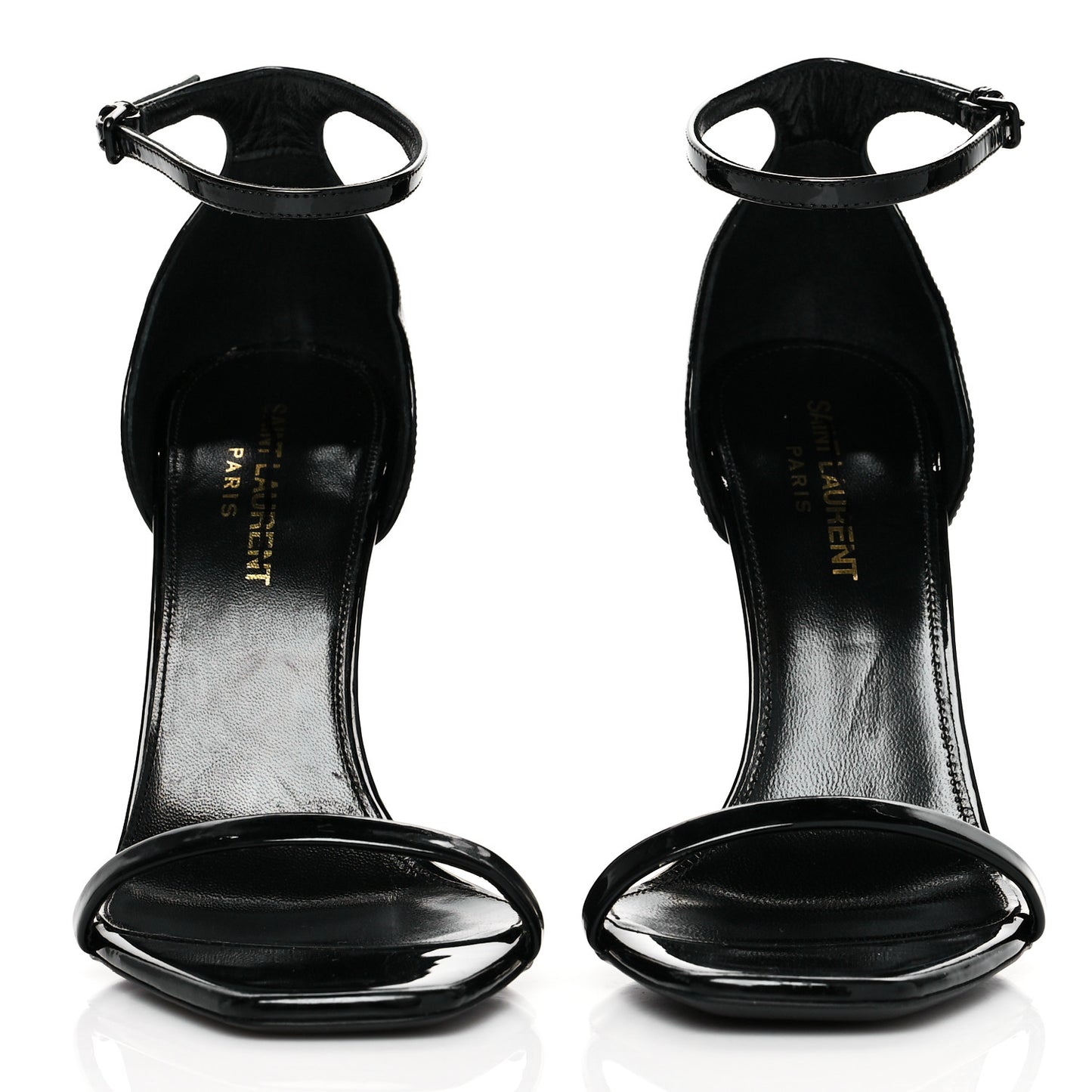 Patent Calfskin Opyum 110 Sandals 37.5 Black Gold