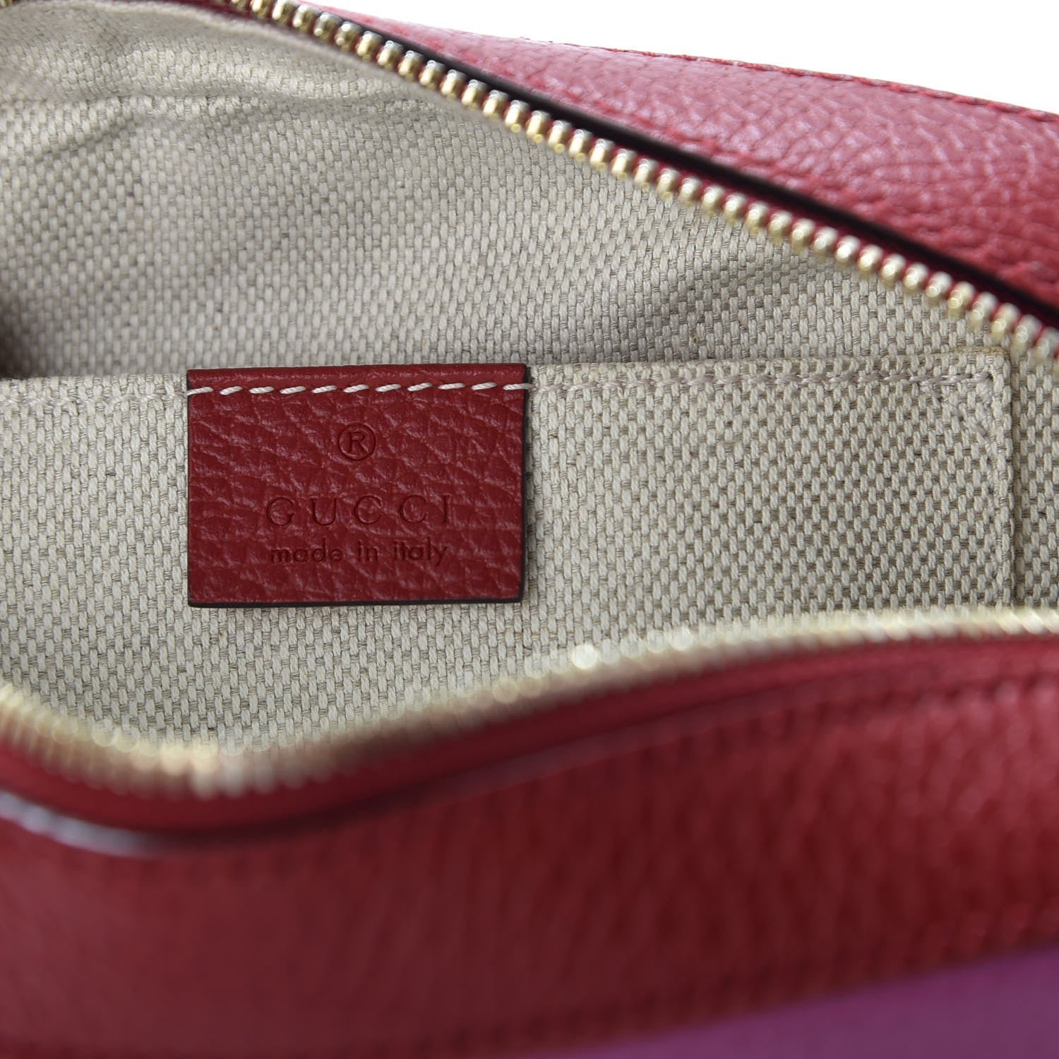 Gucci Dollar Calfskin Bi-Color Small Soho Disco Bag New Rosette Hibiscus Red 7 of 9