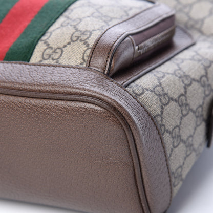 Gucci GG Supreme Monogram Calfskin Web Small Ophidia Day Backpack Beige Ebony New Acero 10 of 13