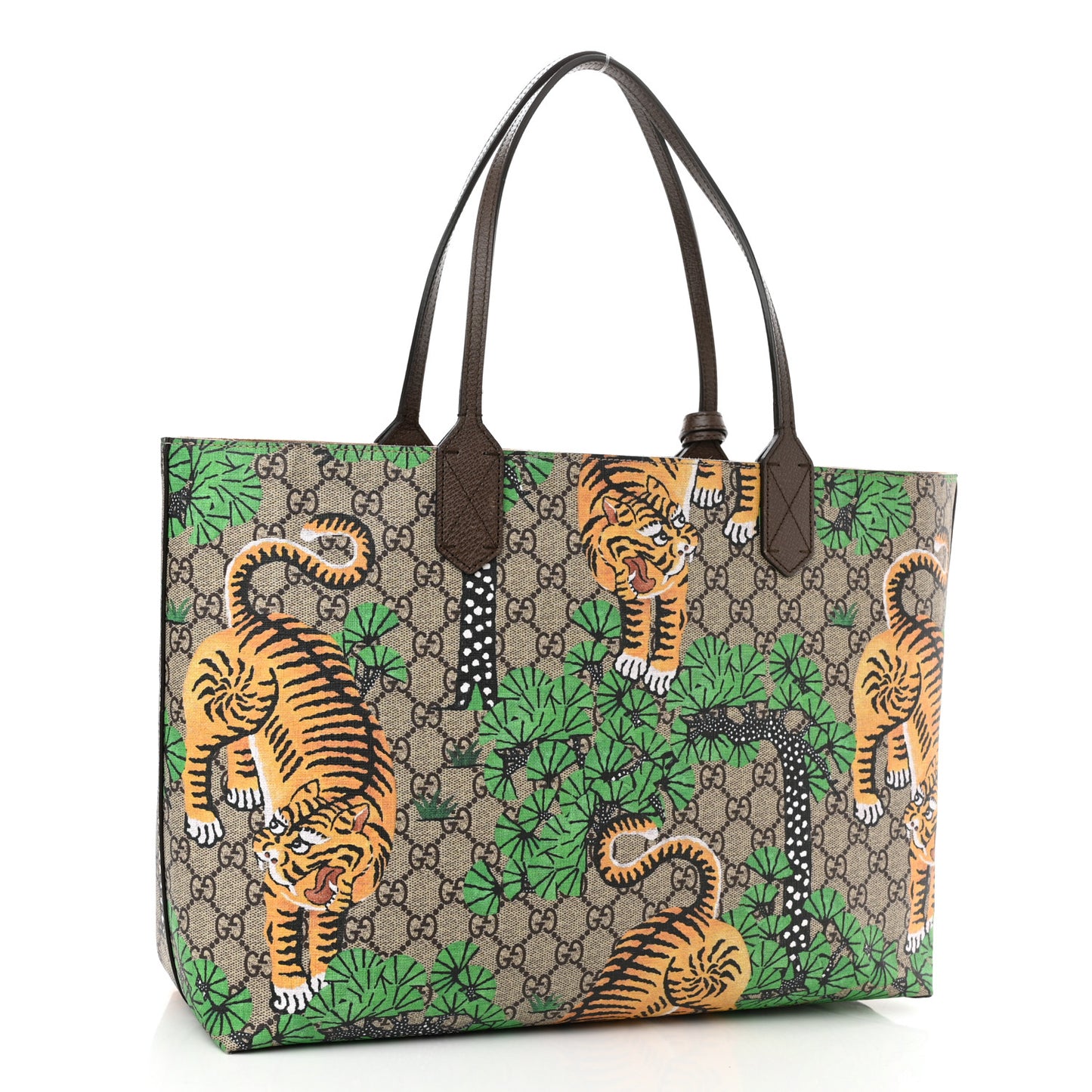 GG Supreme Monogram Bengal Medium Shopping Tote Beige Yard
