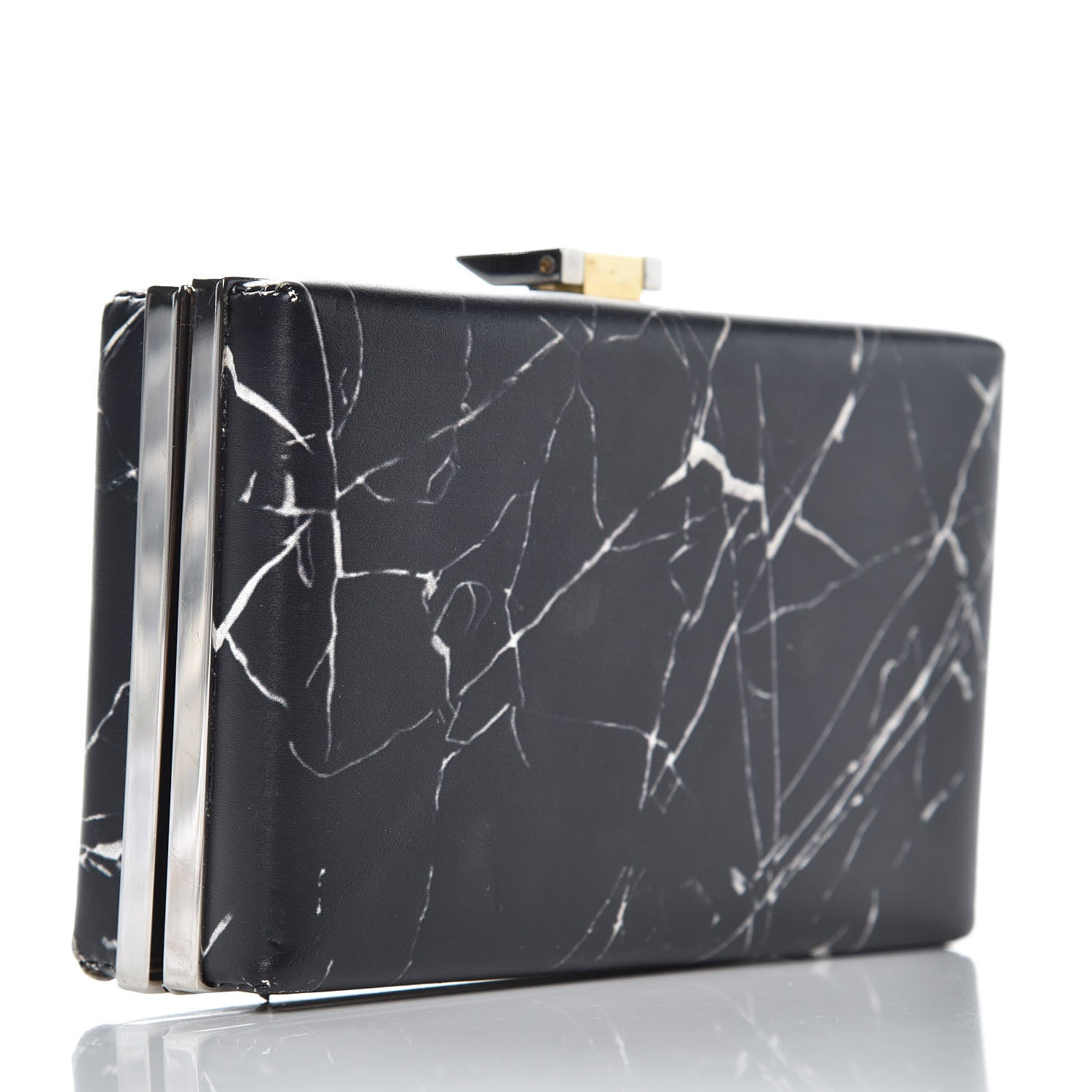 Balenciaga Smooth Calfskin Le Dix Minaudiere Marble Box Clutch Black 3 of 10
