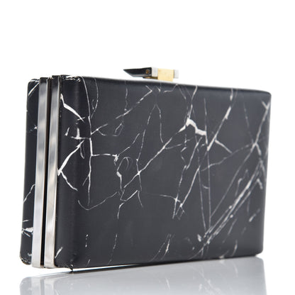 Balenciaga Smooth Calfskin Le Dix Minaudiere Marble Box Clutch Black 3 of 10