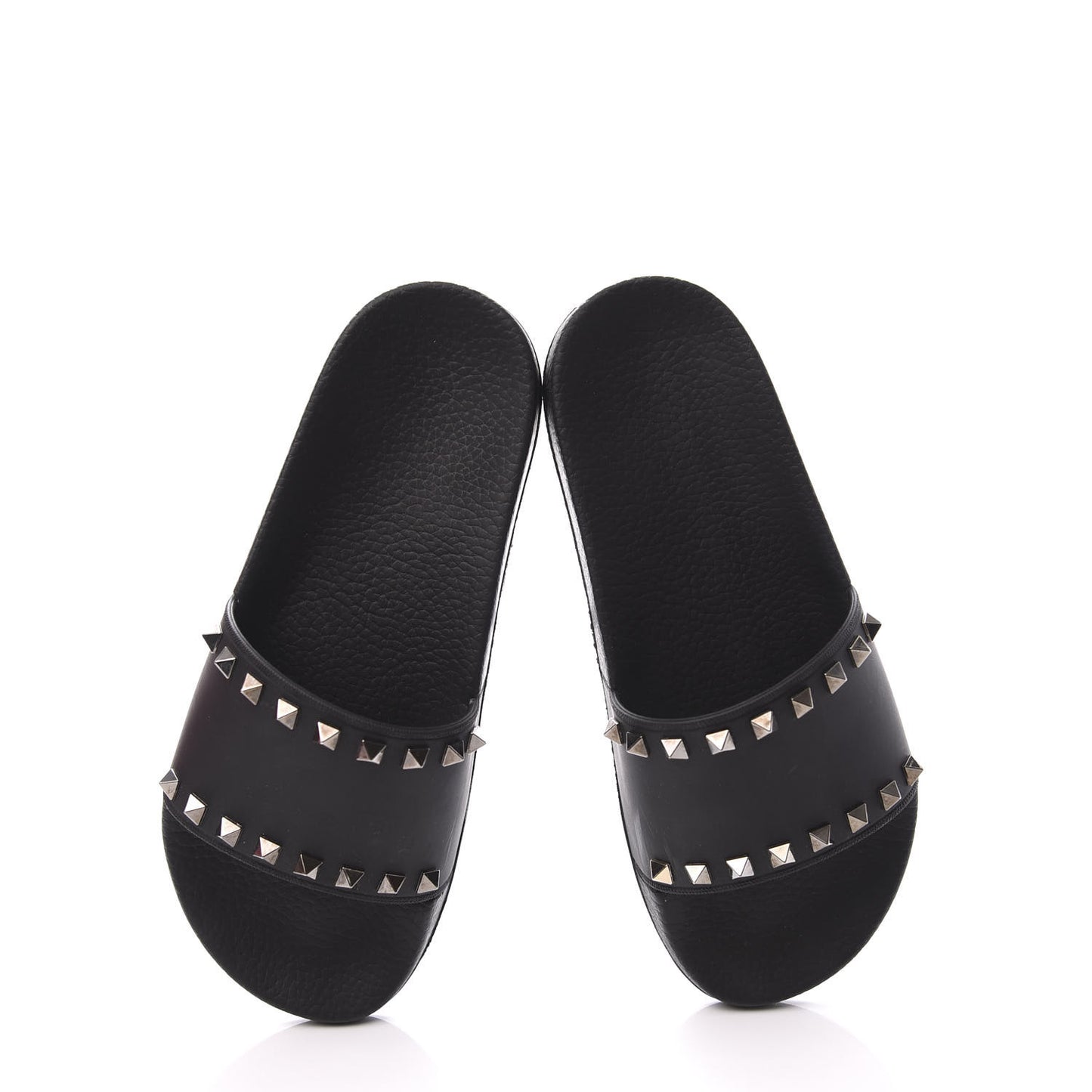 Rubber Rockstud Slide Sandals 38 Black