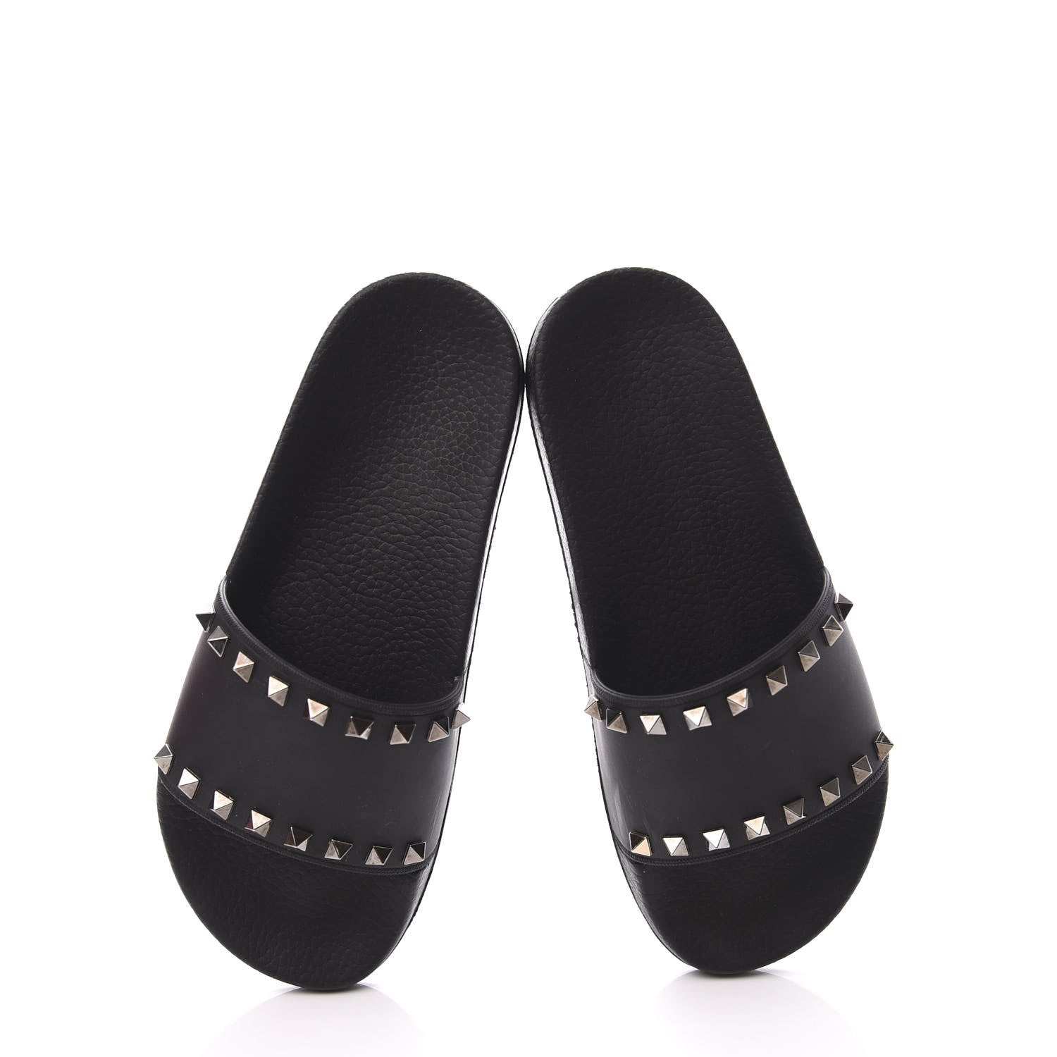 Valentino Garavani Rubber Rockstud Slide Sandals 38 Black 5 of 11