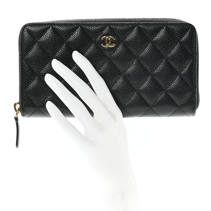 Chanel Caviar Quilted Large Gusset Zip Around Wallet Black 2 of 10
