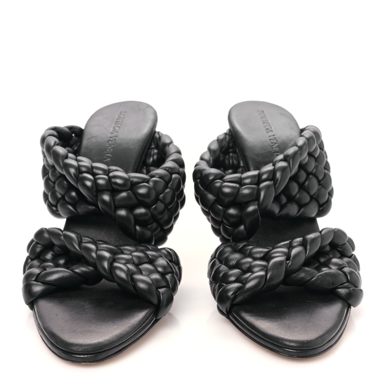 Bottega Veneta Nappa Twisted Padded Intrecciato Curve Slide Sandals 40 Black 2 of 7