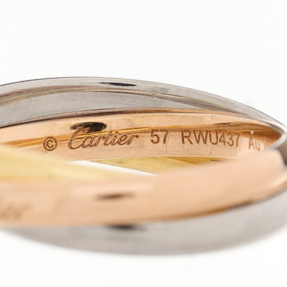Cartier 18K Pink Yellow White Gold Small Trinity Ring 57 8 4 of 5