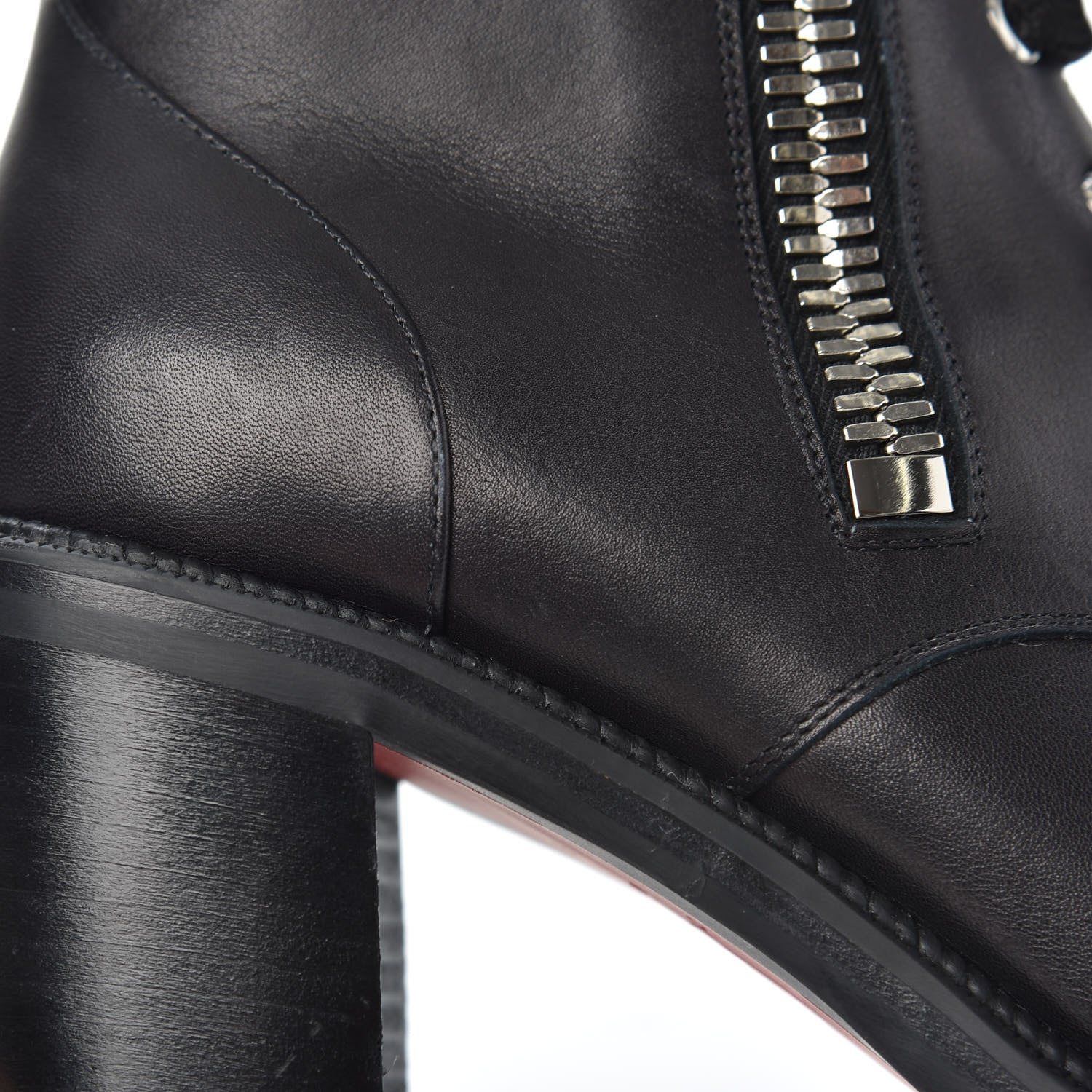 Christian Louboutin Calfskin Winter Spikes 70 Combat Boots 38 Black 7 of 7