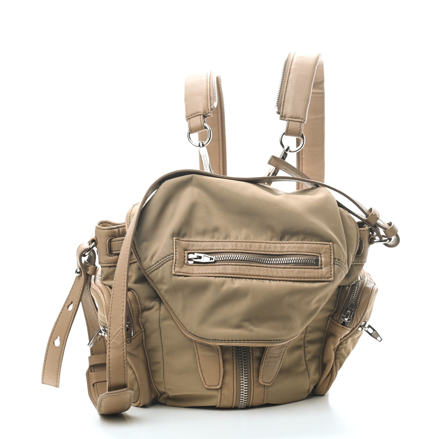 Alexander Wang Lambskin Nylon Mini Marti Backpack Khaki 1 of 8