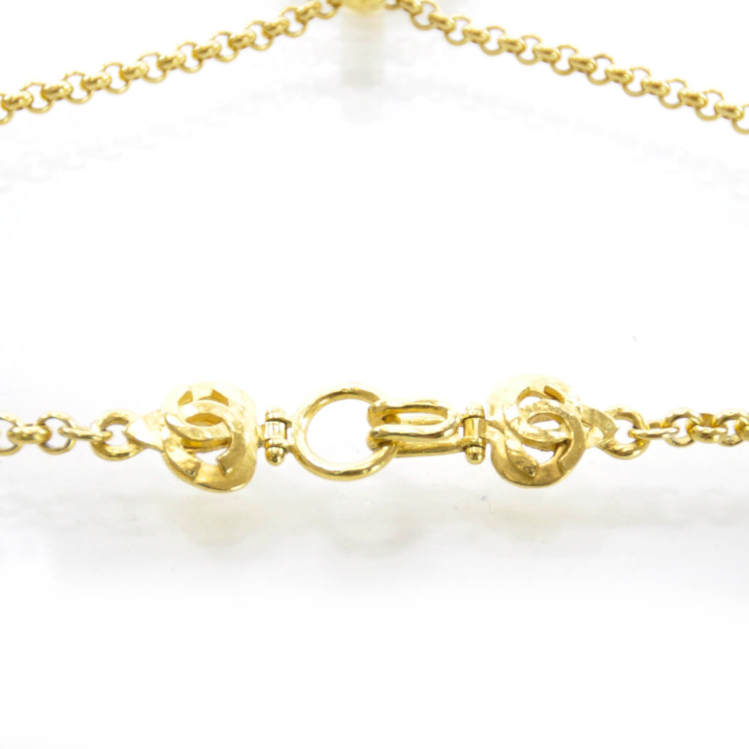 Chanel Hammered CC Necklace Gold 3 of 4