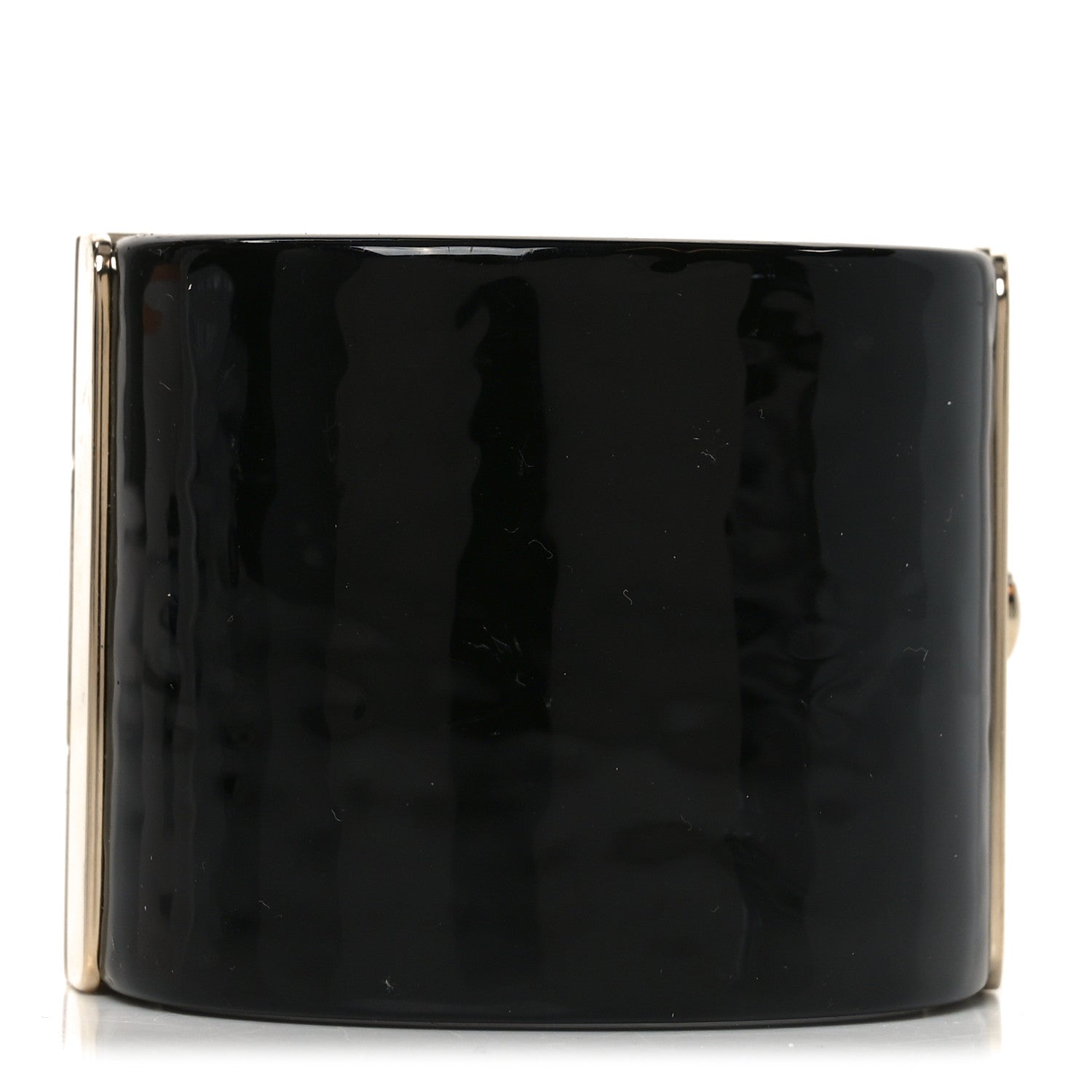 Chanel Resin Crystal CC Cuff Black Pink 3 of 4