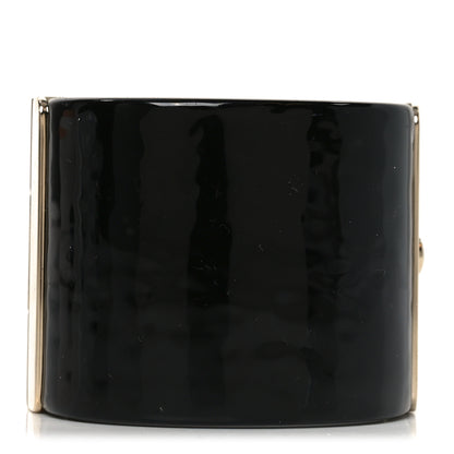 Chanel Resin Crystal CC Cuff Black Pink 3 of 4