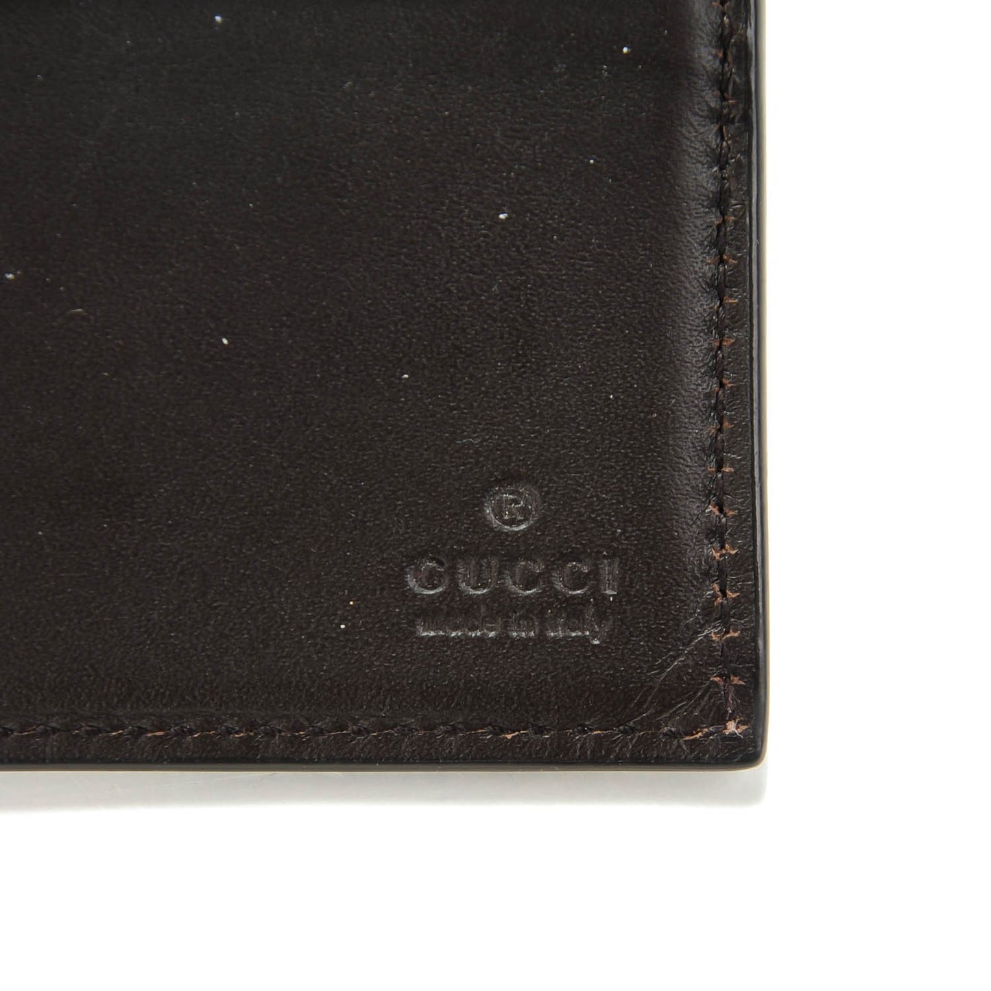 GG Supreme Monogram Jolly Bi-Fold Wallet Dark Brown