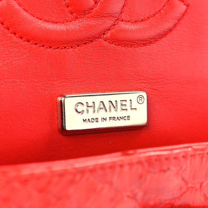 Chanel Snakeskin Medium Double Flap Red 6 of 9