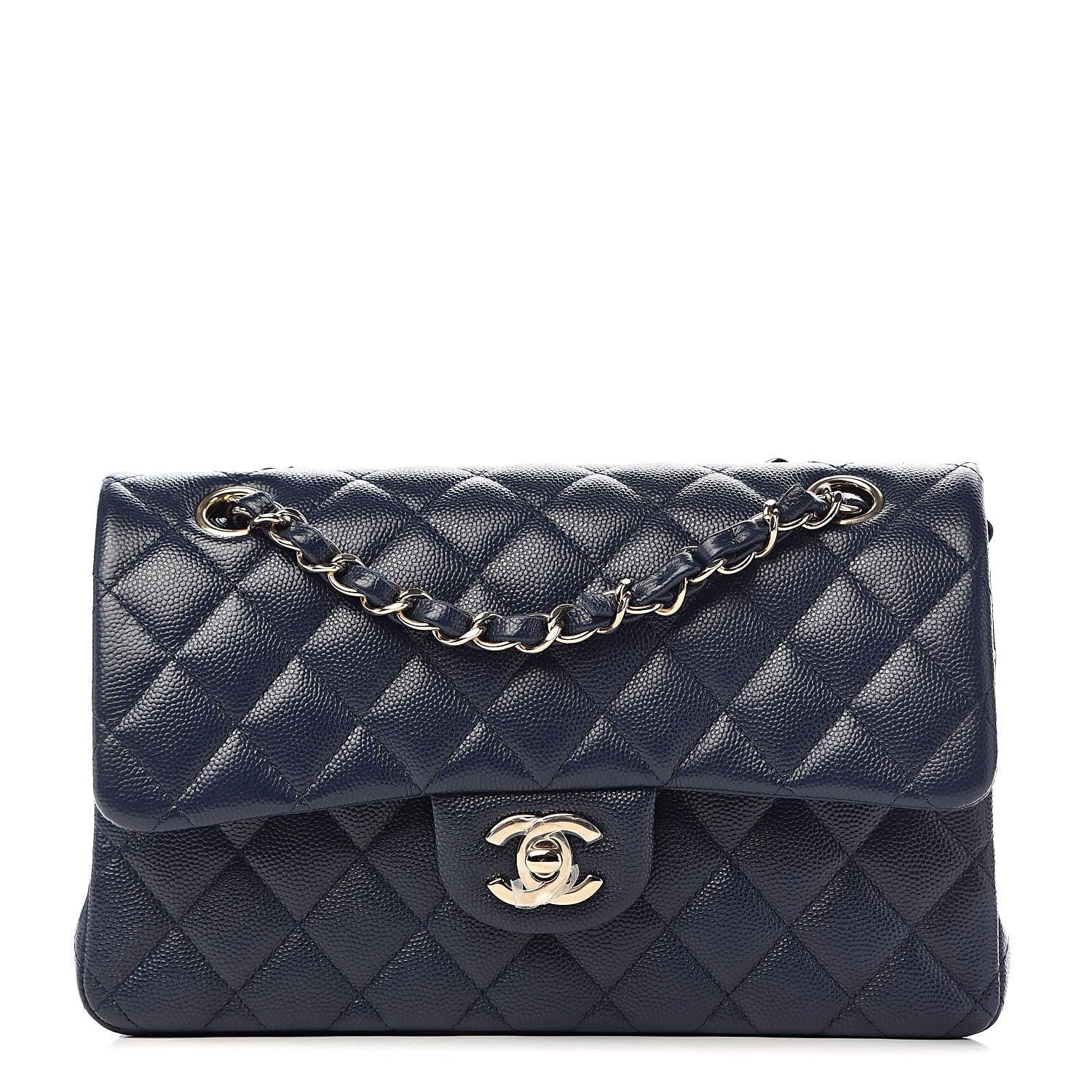 Chanel Caviar Quilted Small Double Flap Navy 1 of 11