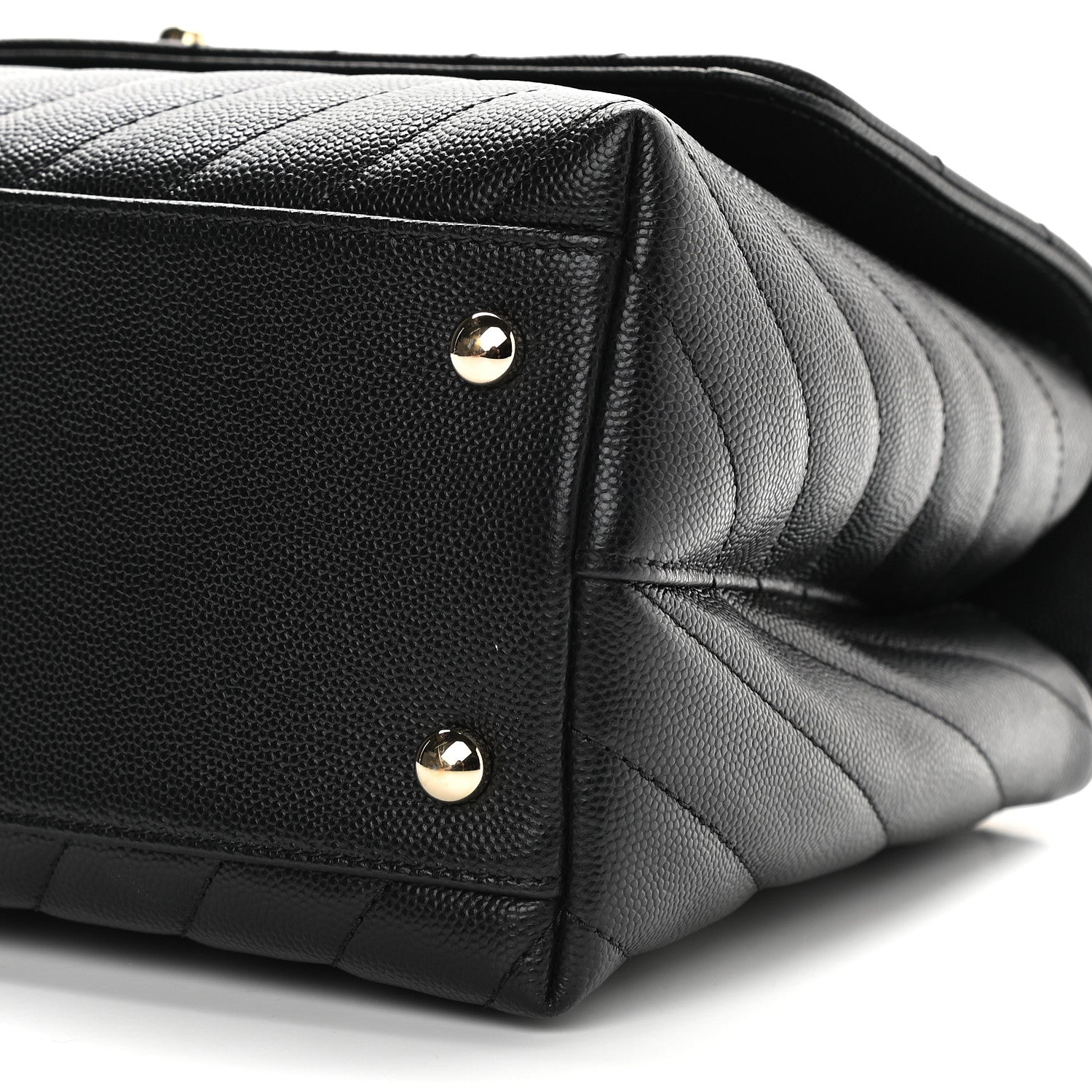 Chanel Caviar Lizard Embossed Quilted Chevron Small Coco Handle Flap Black 9 of 9