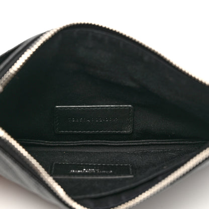Saint Laurent Grain De Poudre Chevron Monogram Bill Pouch Black 5 of 7