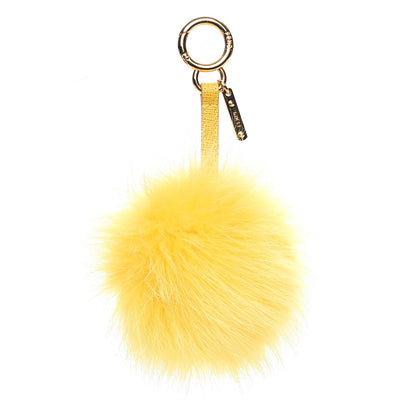 Fendi Fox Fur Pom Pom Bag Charm Yellow 1 of 5