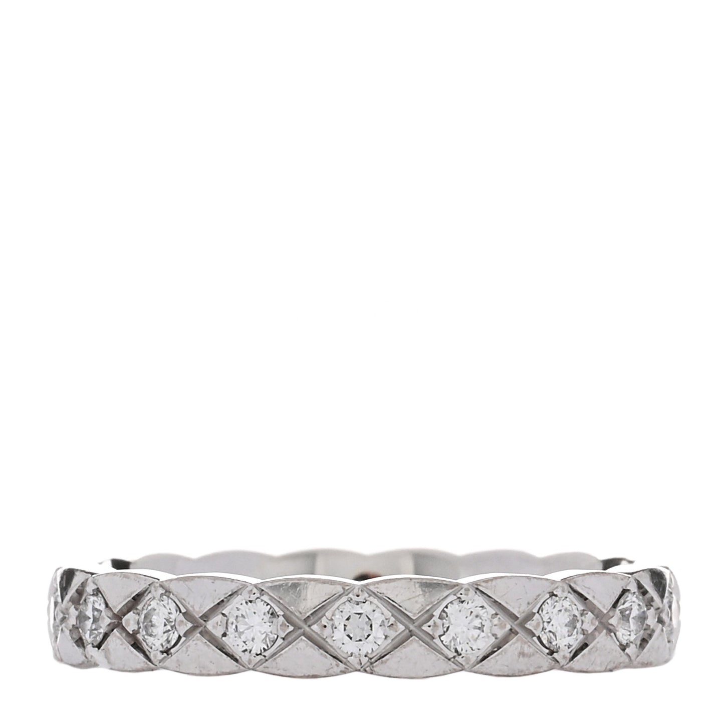 18K White Gold Diamond Mini Coco Crush Ring 52 6