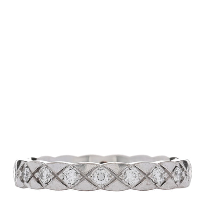 Chanel 18K White Gold Diamond Mini Coco Crush Ring 52 6 1 of 5