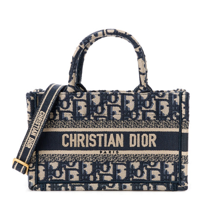 Christian Dior Oblique Mini Book Tote With Strap Blue Multicolor 1 of 11