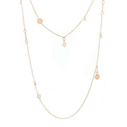 Hermes 18K Rose Gold Diamond Long Gambade Necklace 1 of 5