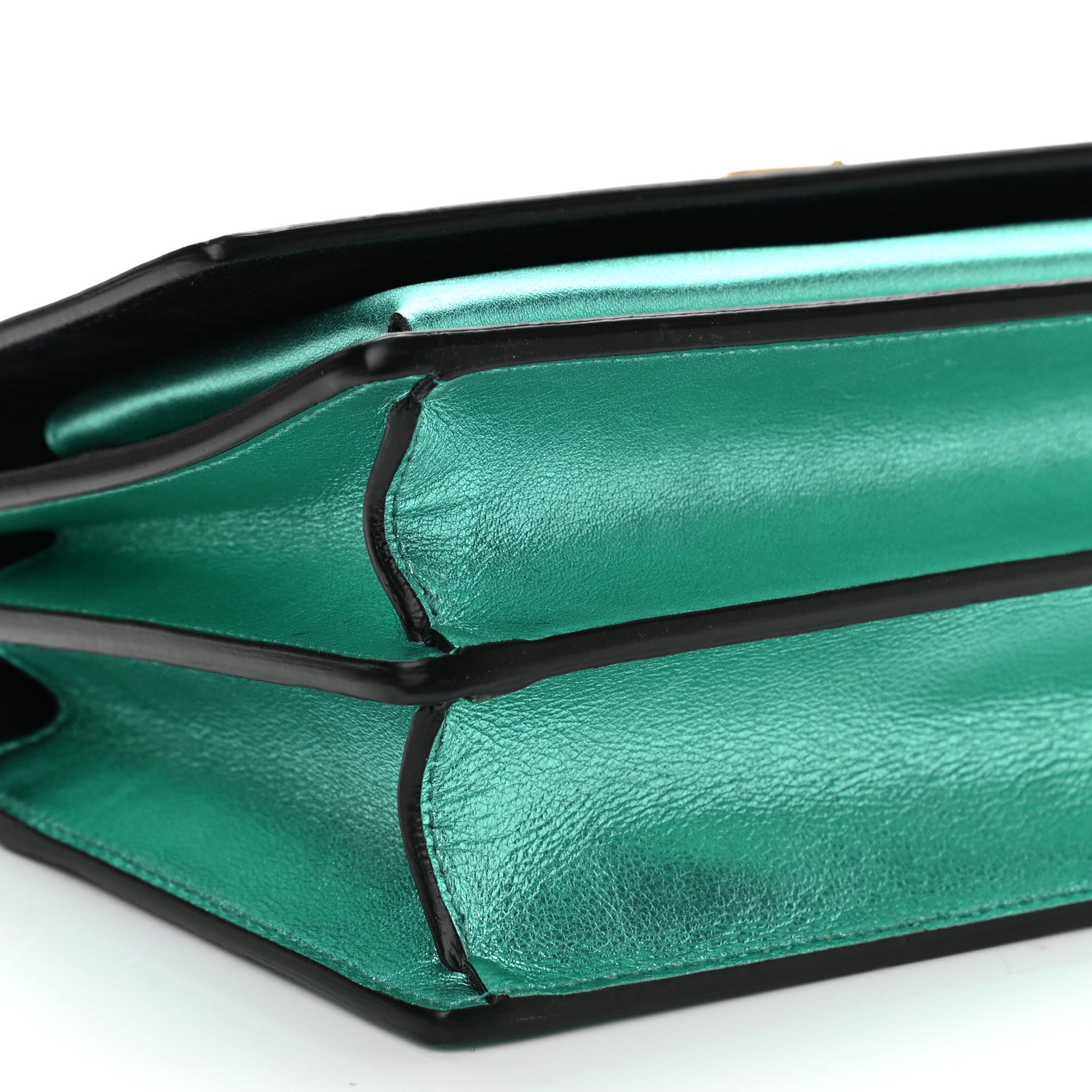 Saint Laurent Metallic Calfskin Small Monogram Sunset Chlorophille 9 of 11