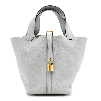 Hermes Taurillon Clemence Picotin Lock 18 PM Bleu Pale 1 of 11