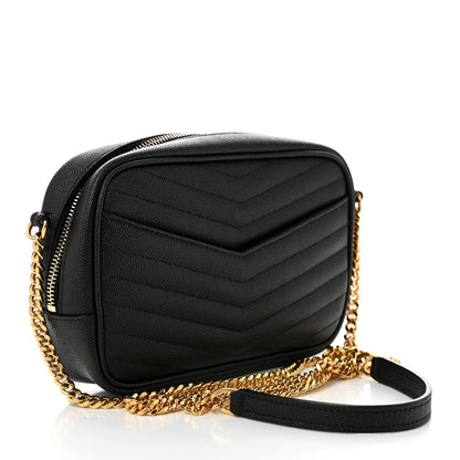 Saint Laurent Grain De Poudre Matelasse Monogram Mini Lou Camera Bag Black 3 of 11