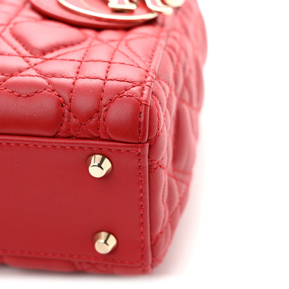Christian Dior Calfskin Cannage Dioramour Mini Lady Dior Bag Bright Red 11 of 13