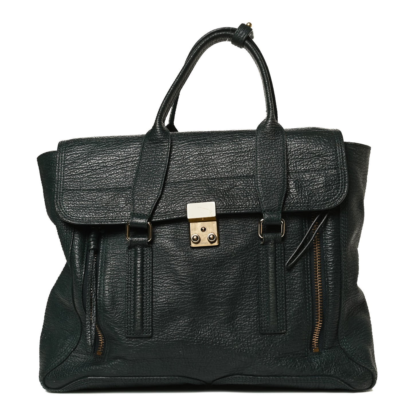 Textured Calfskin Large Pashli Satchel Jade
