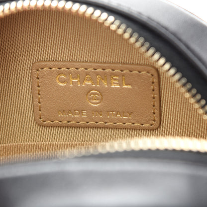 Chanel Lambskin Quilted Lucky Charms CC Round Clutch With Chain Black 6 of 9
