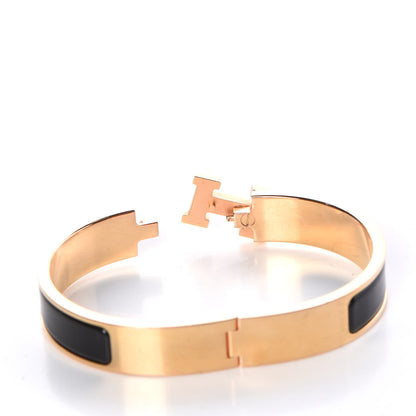 Hermes Enamel Narrow Clic Clac H Bracelet GM Black 4 of 5