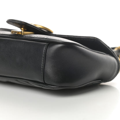 Gucci Calfskin Matelasse Mini GG Marmont Shoulder Bag Black 10 of 14